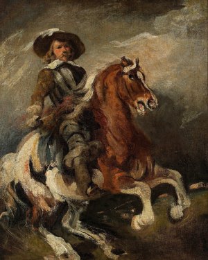 Cavalryman by Piotr Michalowski Oil Painting