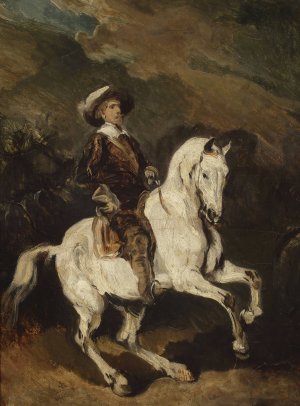 Cavalryman by Piotr Michalowski Oil Painting