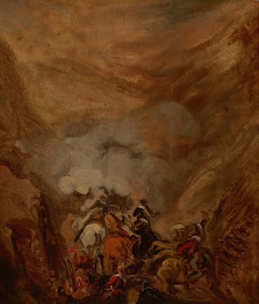 Main Product Photo of Charge in the Gorge of Somosierra  Painting by Piotr Michalowski