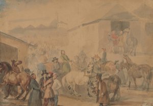 Fair in MoSciska by Piotr Michalowski Oil Painting
