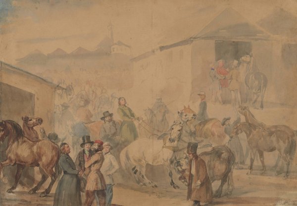 Fair in MoSciska  by Piotr Michalowski - Hand-Painted Oil Painting Reproduction
