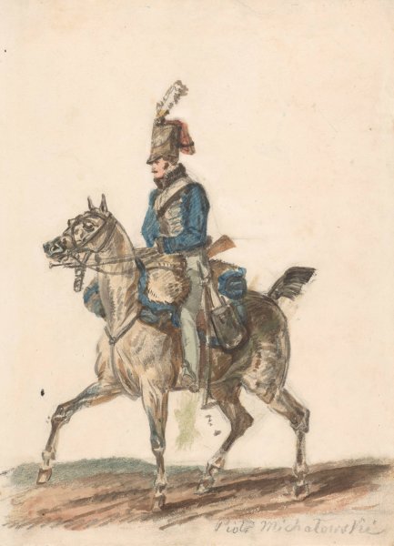 Hanover hussar on horseback  by Piotr Michalowski - Hand-Painted Oil Painting Reproduction
