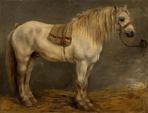 Horse in the Stables by Piotr Michalowski Oil Painting
