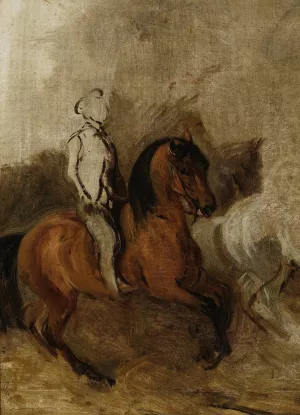Horseman, sketch Oil painting by Piotr Michalowski