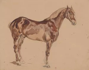Kon masci kasztanowatej by Piotr Michalowski Oil Painting
