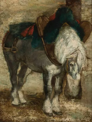 Percheron harnessed by Piotr Michalowski Oil Painting