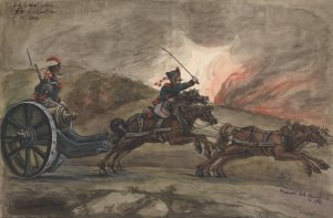 Polish Artillery of the Duchy of Warsaw of 1809 by Piotr Michalowski Oil Painting