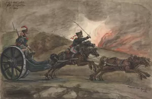 Polish Artillery of the Duchy of Warsaw of 1809 by Piotr Michalowski Oil Painting