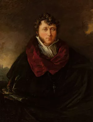 Portrait of Antoni Ostrowski by Piotr Michalowski Oil Painting