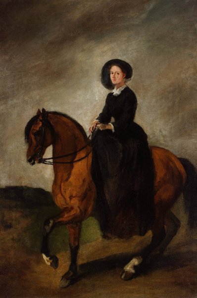 Main Product Photo of Portrait of Celina, artist's daughter, on horseback  Painting by Piotr Michalowski