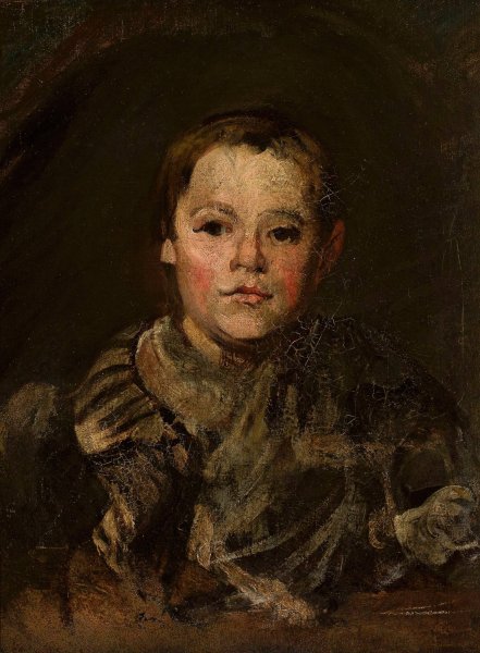 Portrait of the artist's son  by Piotr Michalowski - Hand-Painted Oil Painting Reproduction