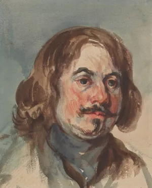 Portrait study of a man by Piotr Michalowski Oil Painting