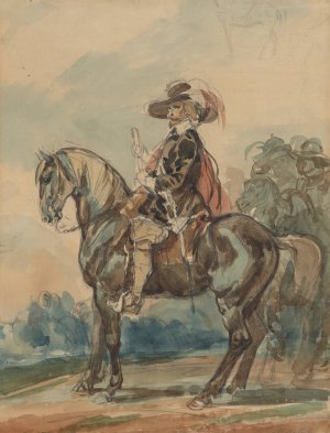 Rider in a West European outfit by Piotr Michalowski Oil Painting