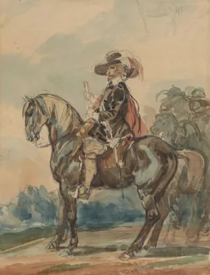 Rider in a West European outfit by Piotr Michalowski Oil Painting