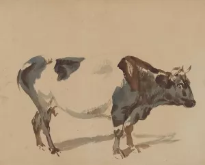 Study of a cow Oil painting by Piotr Michalowski