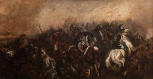 The Battle of Mozhaisk by Piotr Michalowski Oil Painting