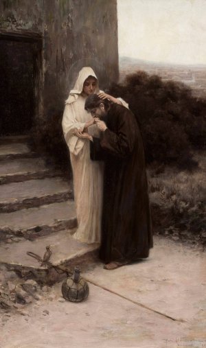 Christ's Farewell to Mary by Piotr Stachiewicz Oil Painting