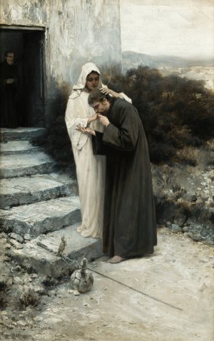 Our Lady Says Farewell to Christ by Piotr Stachiewicz Oil Painting