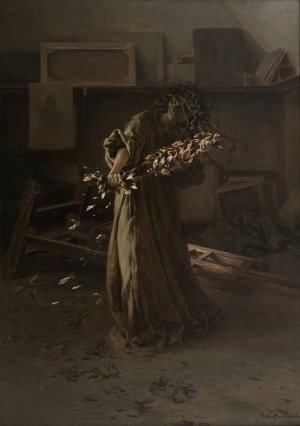Phantoms in the Studio - Despair by Piotr Stachiewicz Oil Painting