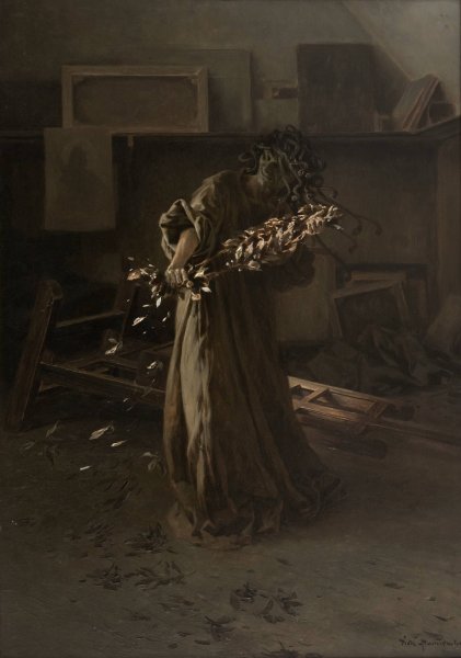 Phantoms in the Studio - Despair  by Piotr Stachiewicz - Hand-Painted Oil Painting Reproduction