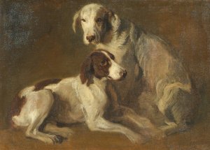 Hundestudie by Piotr Von Michalowski Oil Painting