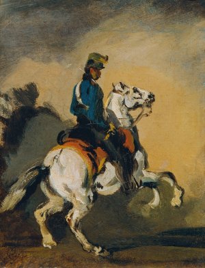 Osterreichischer Husar by Piotr Von Michalowski Oil Painting