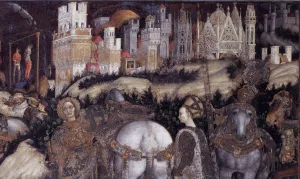 St George and the Princess of Trebizond Detail by Pisanello - Oil Painting Reproduction