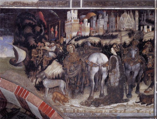 Main Product Photo of St George and the Princess of Trebizond Right Side Painting by Pisanello