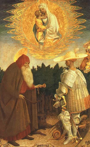 The Virgin and Child with Saints George and Anthony Abbot painting by Pisanello