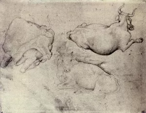 Three Cows Oil painting by Pisanello