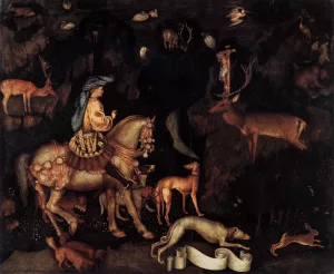 Vision of St Eustace Oil painting by Pisanello