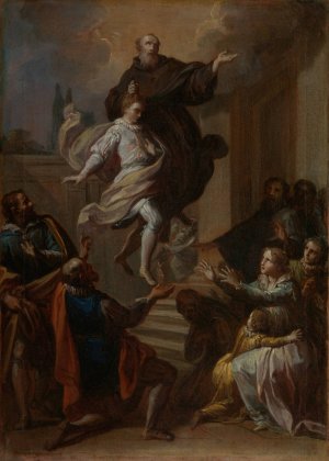 A Miracle of Saint Joseph of Cupertino by Placido Costanzi Oil Painting