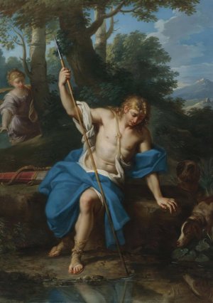 Narcissus And Echo by Placido Costanzi Oil Painting