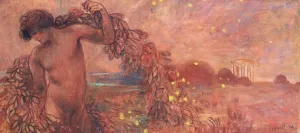 Lost In Thought by Plinio Nomellini Oil Painting