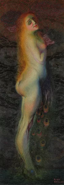 Oro Ed Azzurro by Plinio Nomellini Oil Painting