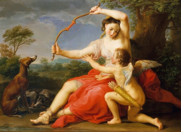Main Product Photo of Diana and Cupid  Painting by Pompeo Batoni