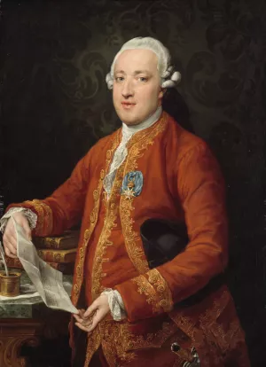Don Jose Monino y Redondo, Conde de Floridablanca by Pompeo Batoni Oil Painting