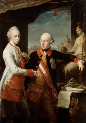 Emperor Joseph II With Grand Duke Pietro Leopoldo Of Tuscany by Pompeo Batoni Oil Painting