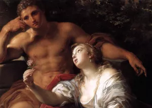 Hercules at the Crossroads Detail painting by Pompeo Batoni