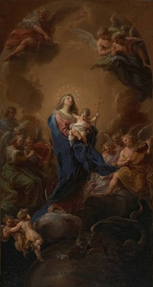 Madonna and Child in Glory by Pompeo Batoni Oil Painting
