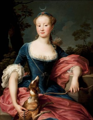 Portrait of a Lady as Diana the Huntress by Pompeo Batoni Oil Painting