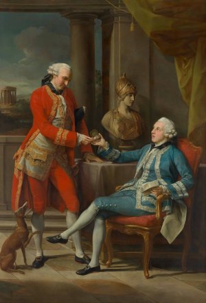 Sir Sampson Gideon And An Unidentified Companion by Pompeo Batoni Oil Painting