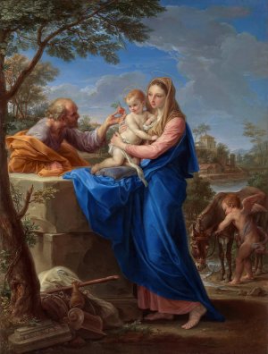 The Rest On The Flight Into Egypt by Pompeo Batoni Oil Painting