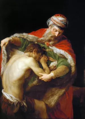 The Return Of The Prodigal Son by Pompeo Batoni Oil Painting