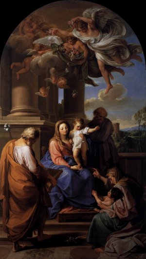 Virgin and Child with Saints by Pompeo Batoni Oil Painting