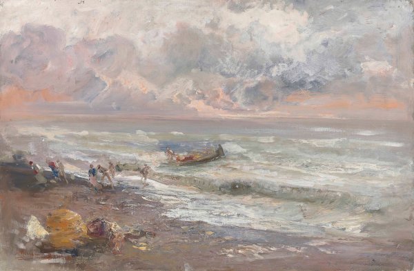 Main Product Photo of Ritorno dalla Pesca, Bordighera  Painting by Pompeo Mariani
