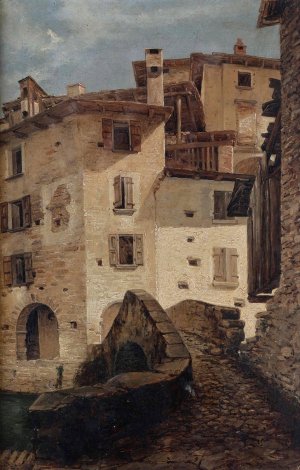 Veduta di Ness by Pompeo Pozzi Oil Painting