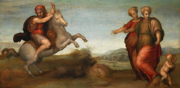 Main Product Photo of Marcus Curtius Leaping Into The Abyss Painting by Pontormo (Jacopo Carucci)