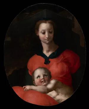Virgin and Child, known as the Madonna del Libro by Pontormo (Jacopo Carucci) Oil Painting