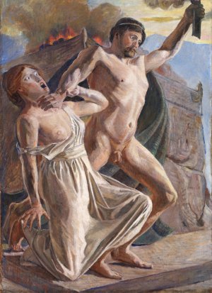 Prometheus steals the fire Oil painting by Poul Simon Christiansen